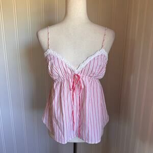 Vintage Y2K Pink Striped Cami S